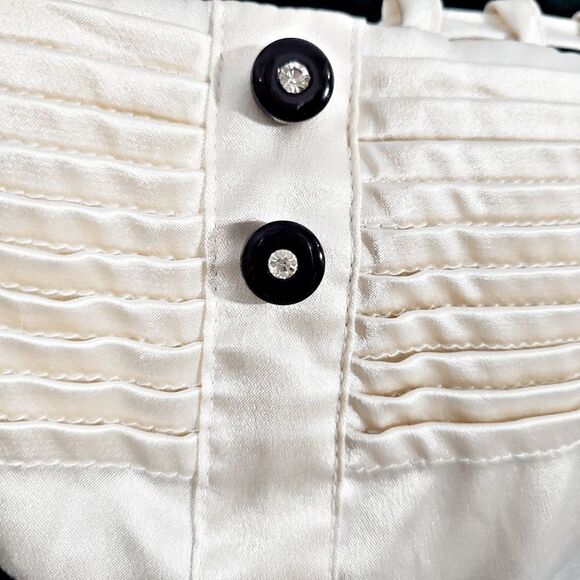 Lane Bryant Black Knit White Satin Rhinestone Button 2 in 1 Cardigan Size 22/24 - Picture 7 of 7